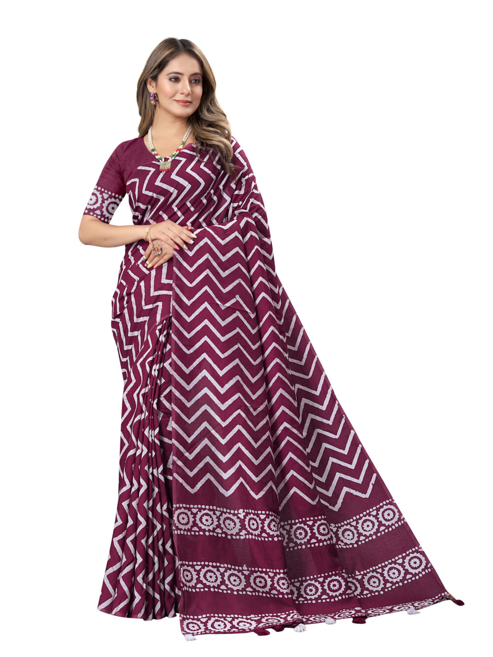 ZIG-ZAG HAND WAX BATIK SAREE