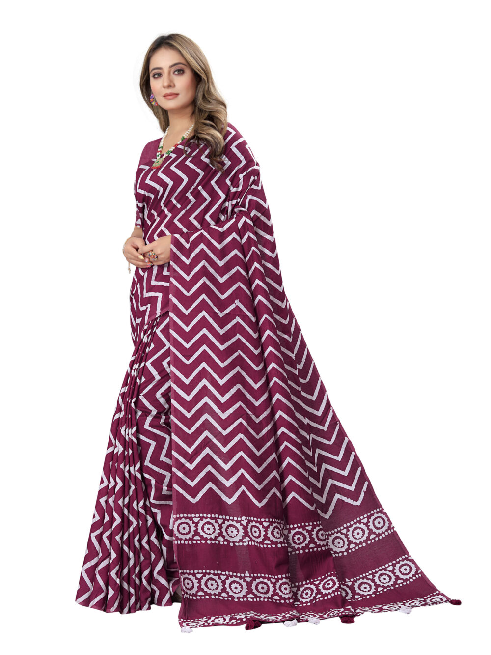 ZIG-ZAG HAND WAX BATIK SAREE - Image 2