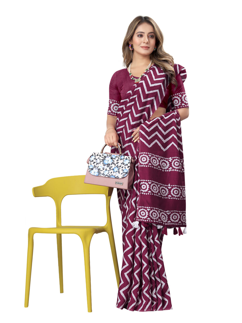 ZIG-ZAG HAND WAX BATIK SAREE - Image 3