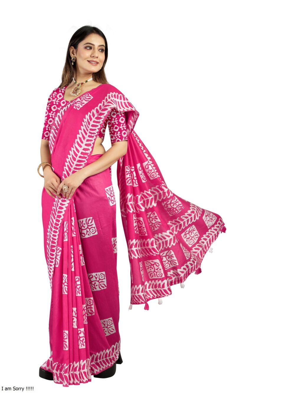 TRADITIONAL HAND WAX BATIK SAREE - Image 3