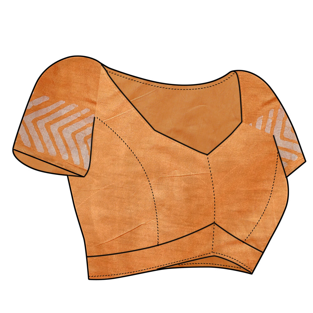 HAND WAX BATIK SAREE WITH DIAGONAL STRIPES - Image 5