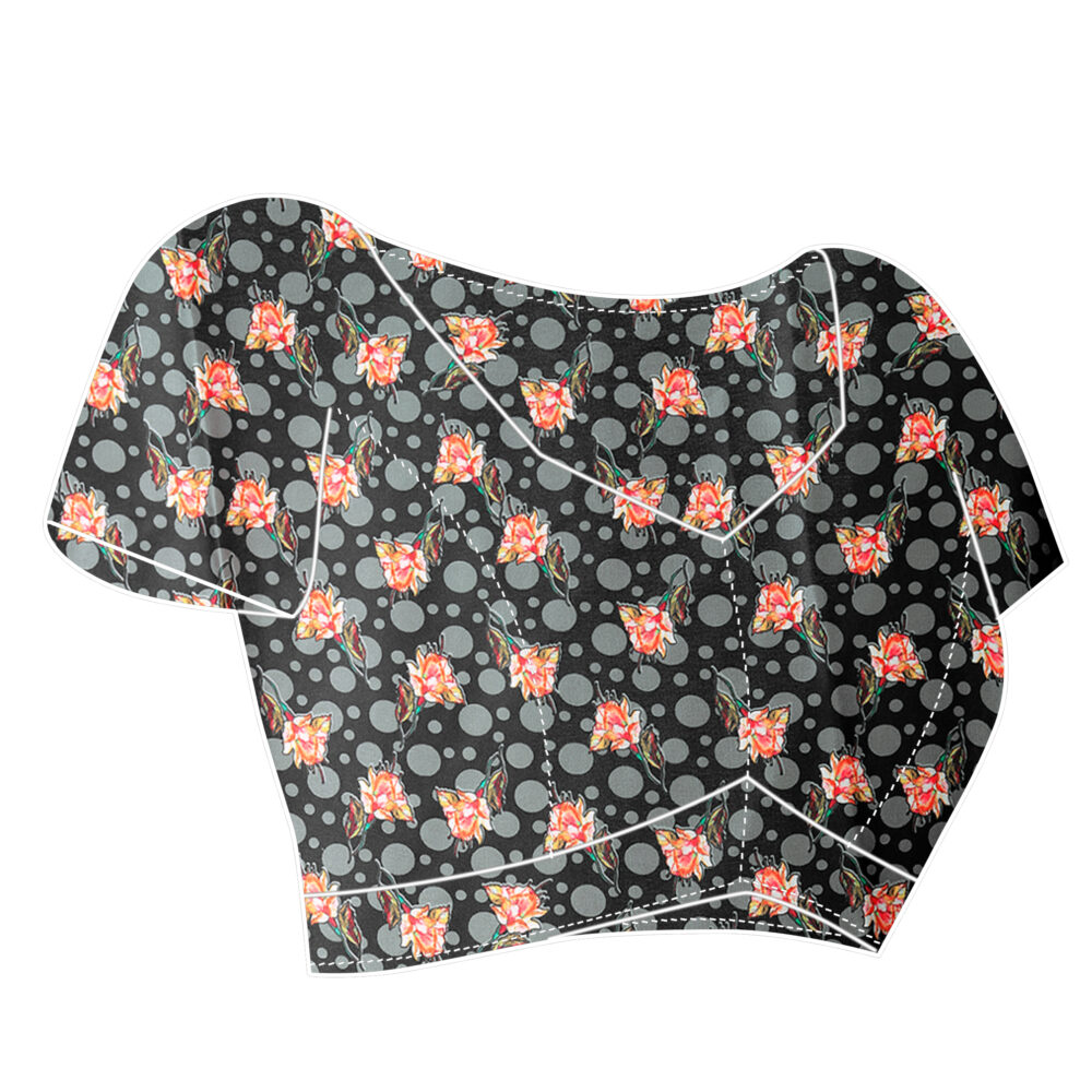 MIDNIGHT BLOOM CRAPE SAREE - Image 5
