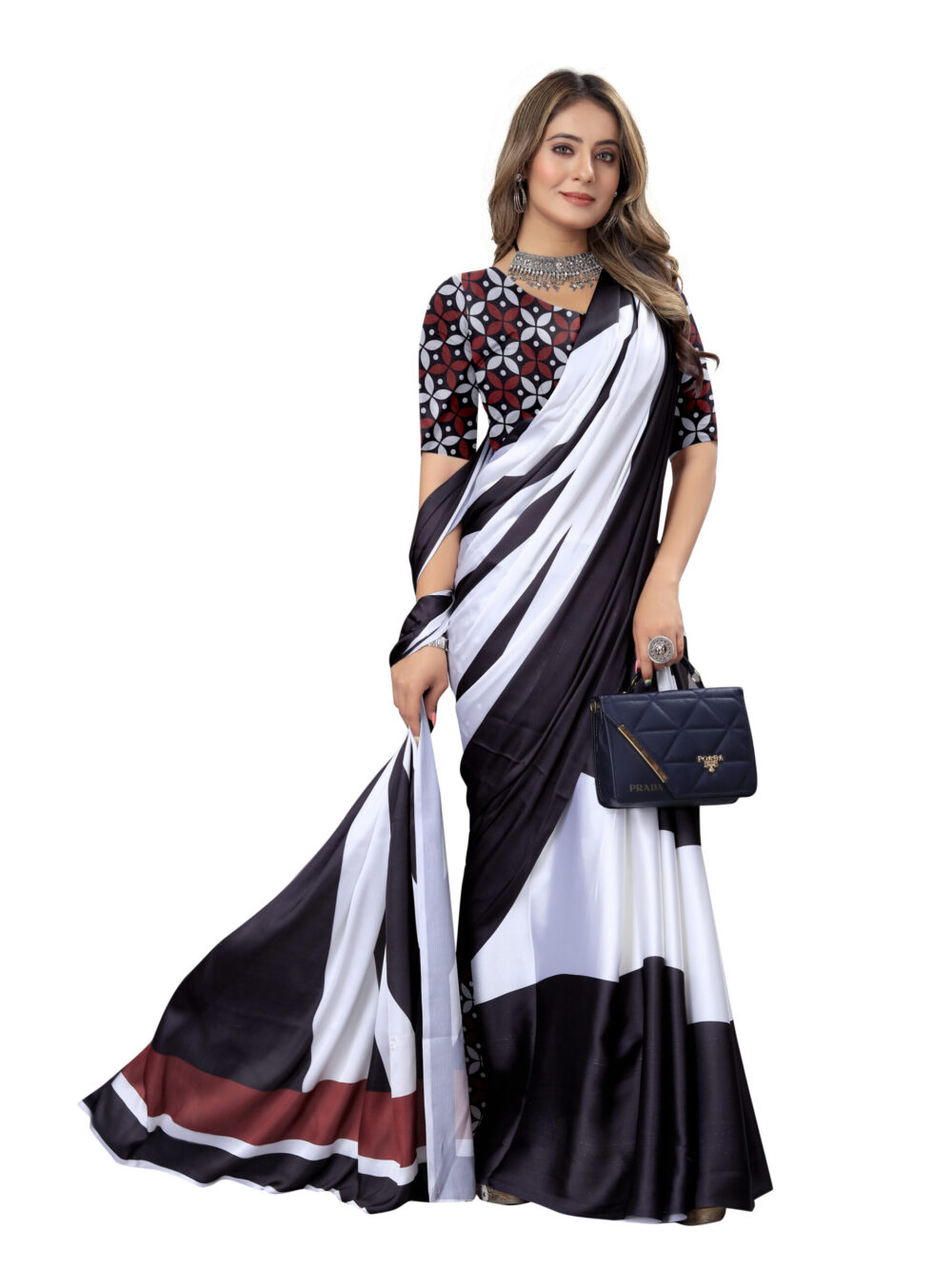 NAUTICAL ELEGENCE JAPANESE CRAPE SAREE - Image 3