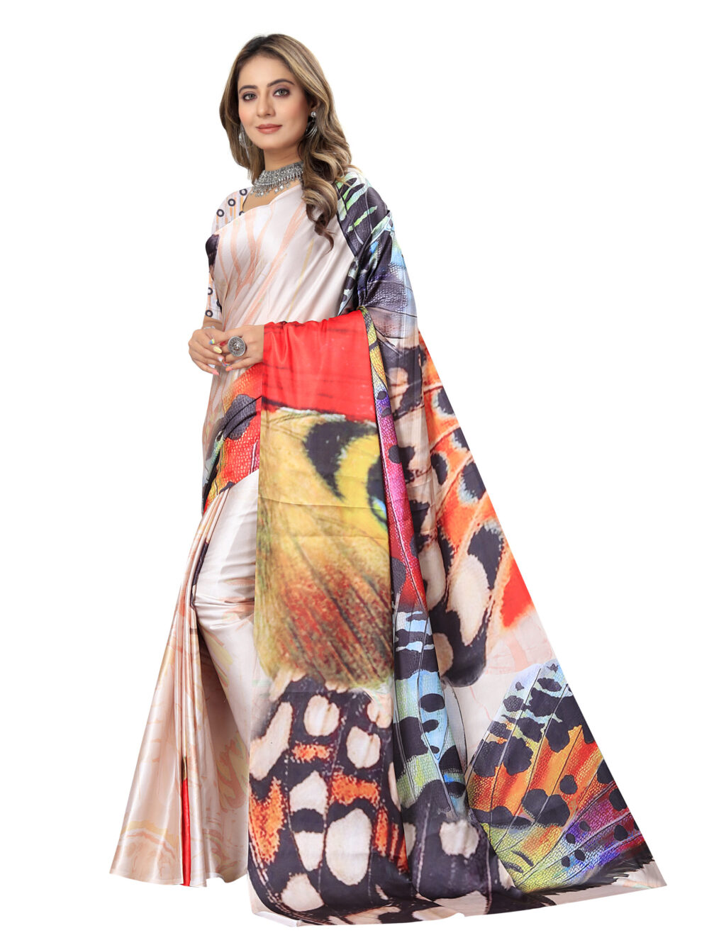 WING OF WONDER JAPANESE CRAPE SAREE - Image 2