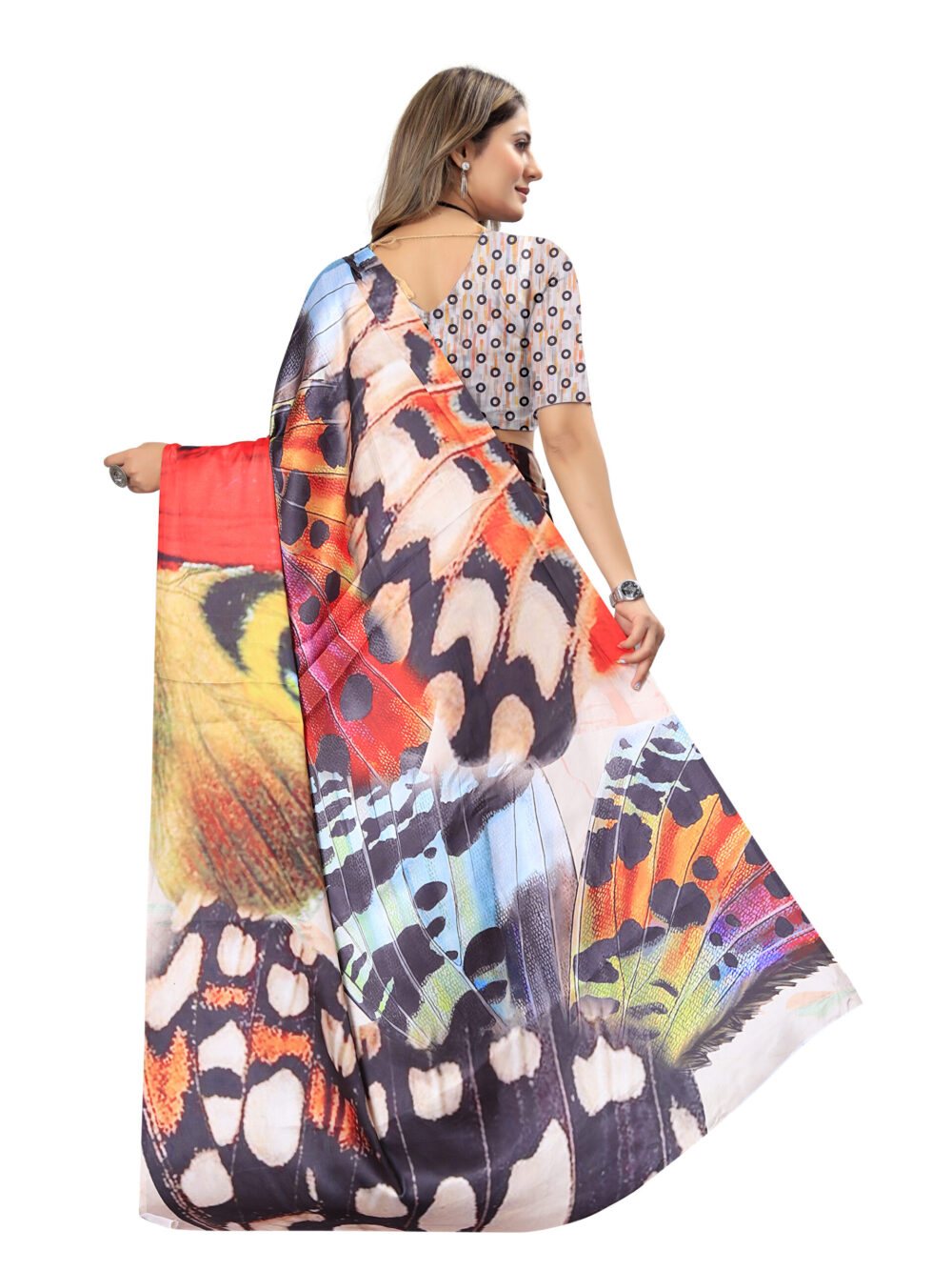 WING OF WONDER JAPANESE CRAPE SAREE - Image 4