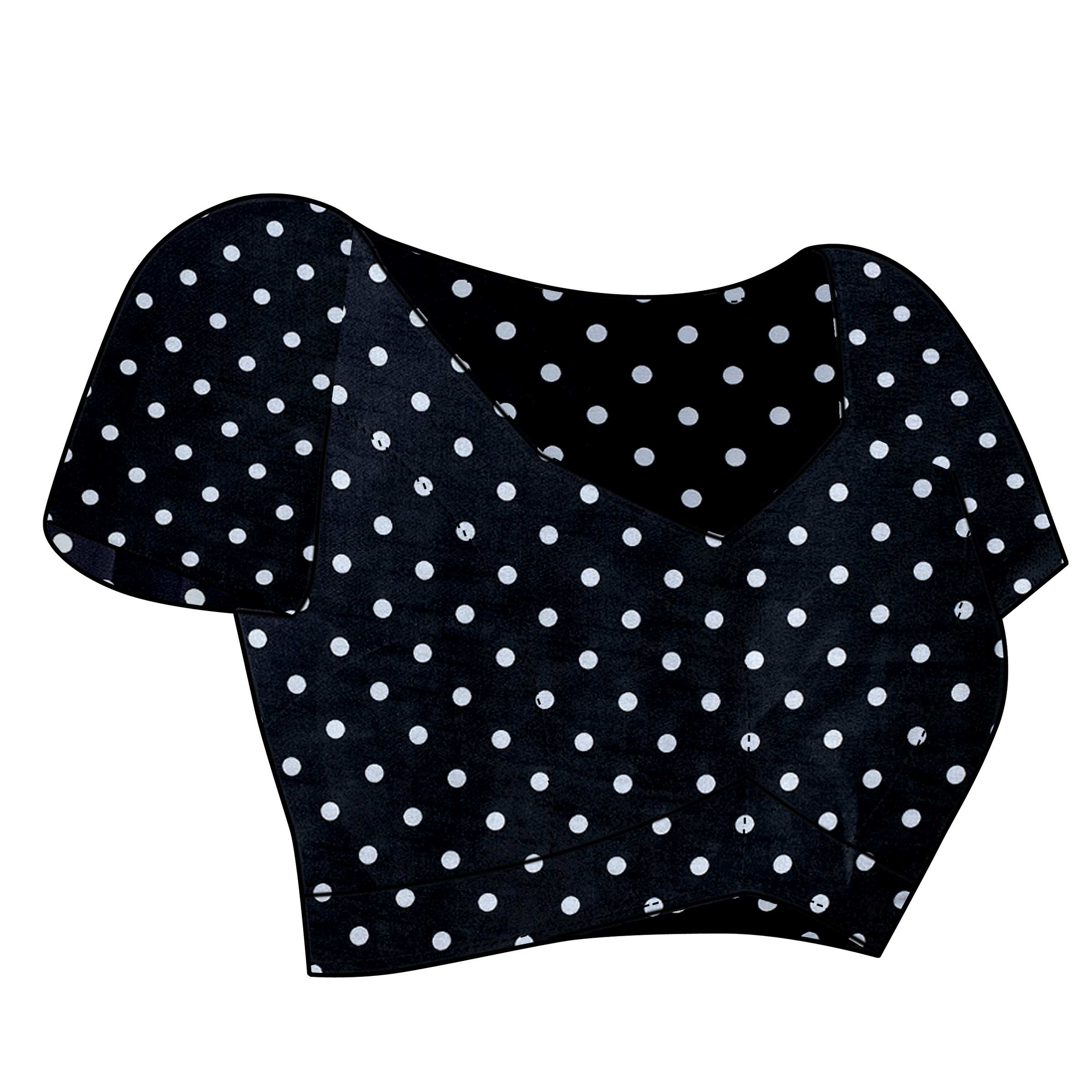 TWO-TONE POLKA DOT DESIGN SAREE - Image 5