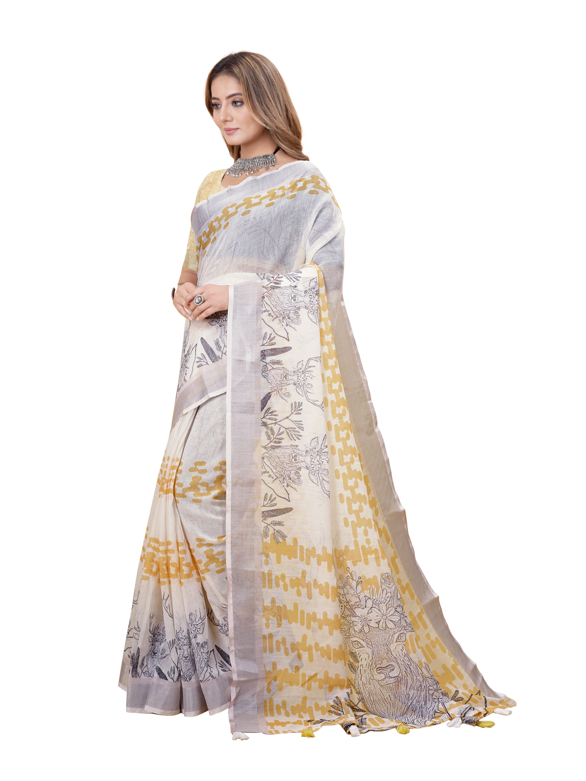 MAJESTIC LINEN COTTON SAREE - Image 2