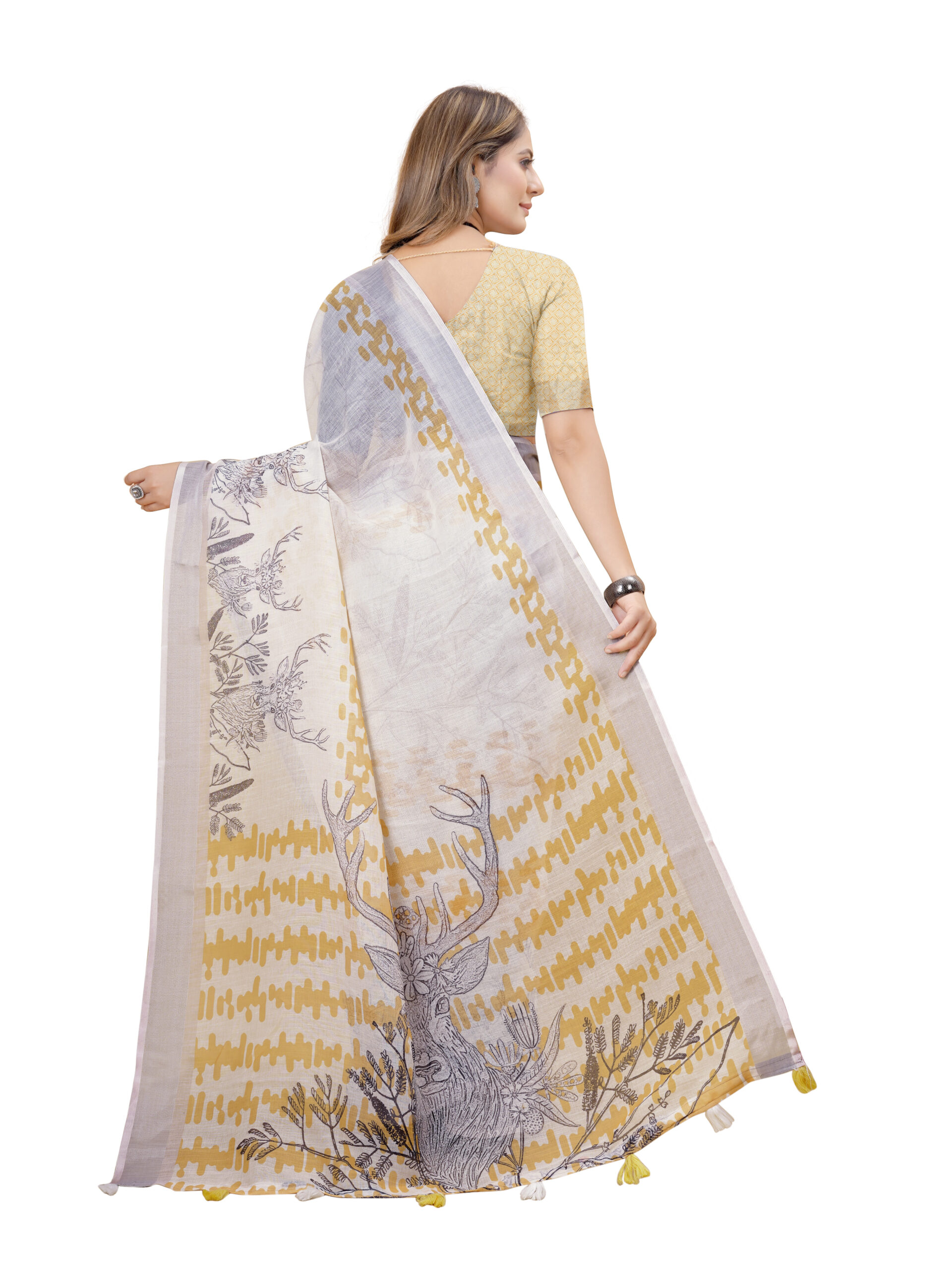 MAJESTIC LINEN COTTON SAREE - Image 4