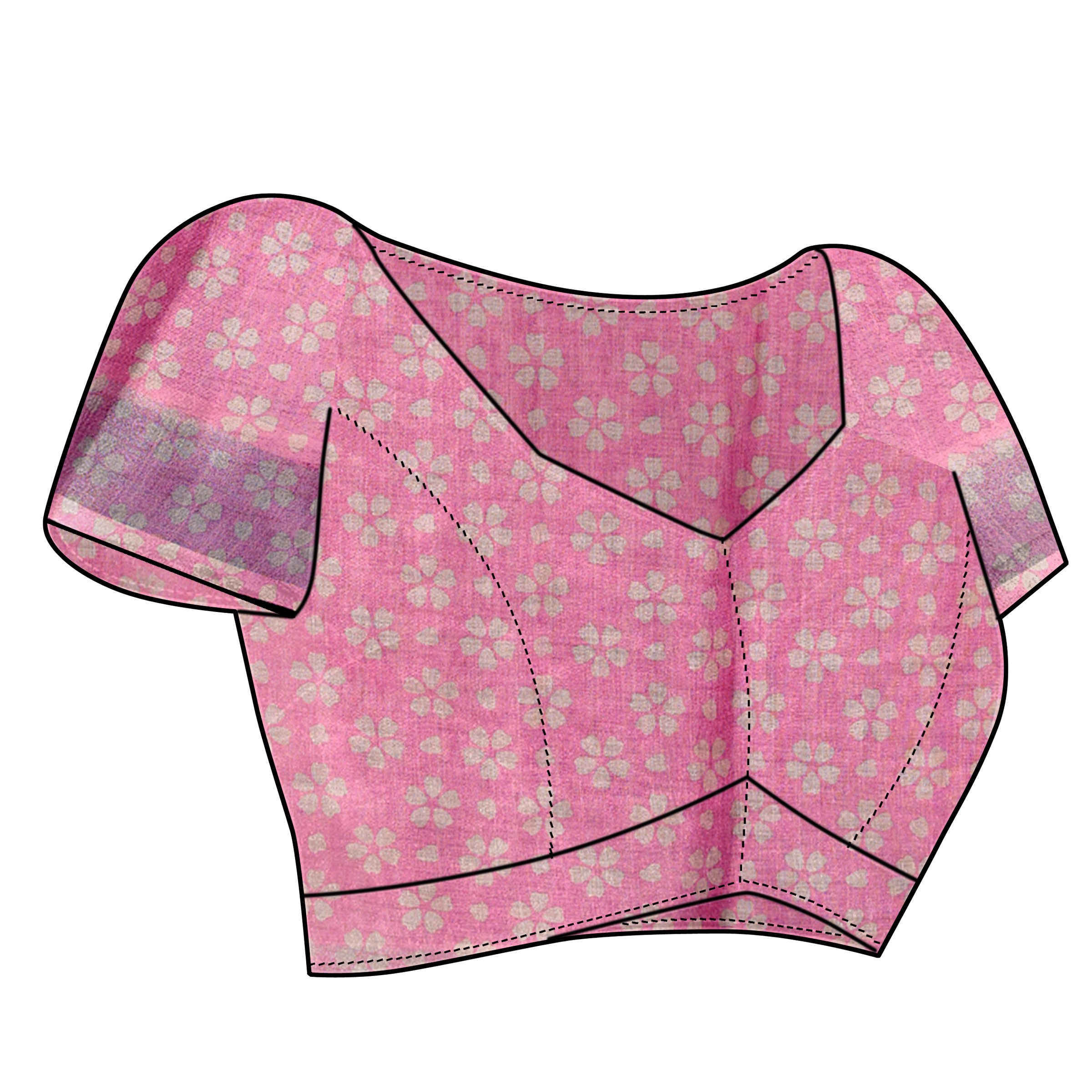 BLUSH BREEZE LINEN COTTON SAREE - Image 5