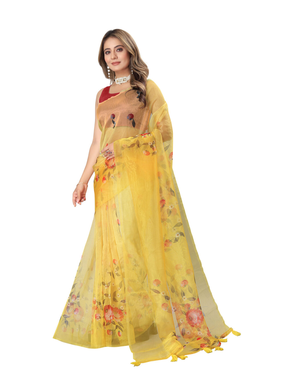 SUNLIT BLOOM ORGANZA SAREE - Image 2