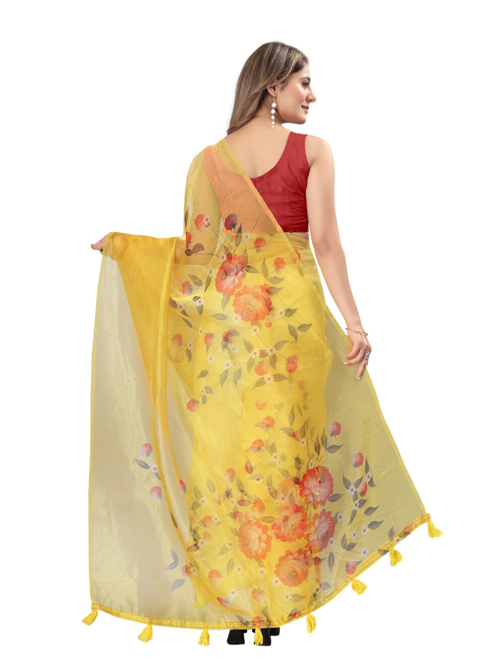 SUNLIT BLOOM ORGANZA SAREE - Image 4