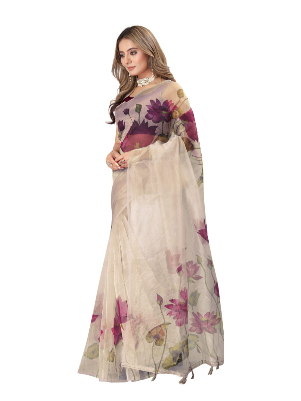 LOTUS SERENADE ORGANZA SAREE - Image 2