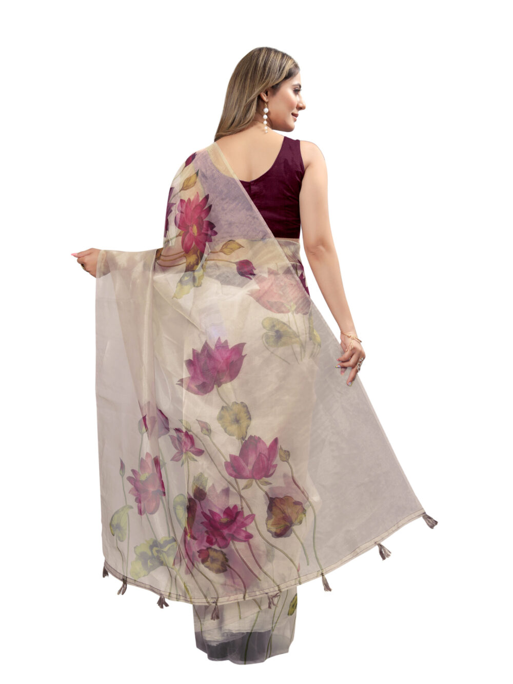 LOTUS SERENADE ORGANZA SAREE - Image 4