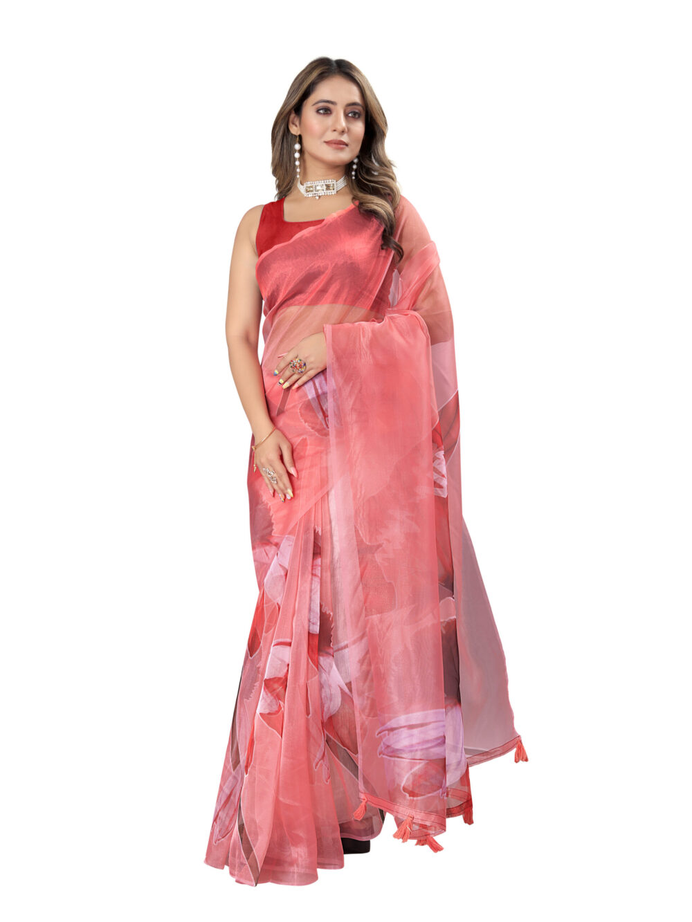 FLORAL DRIFT ORGANZA SAREE