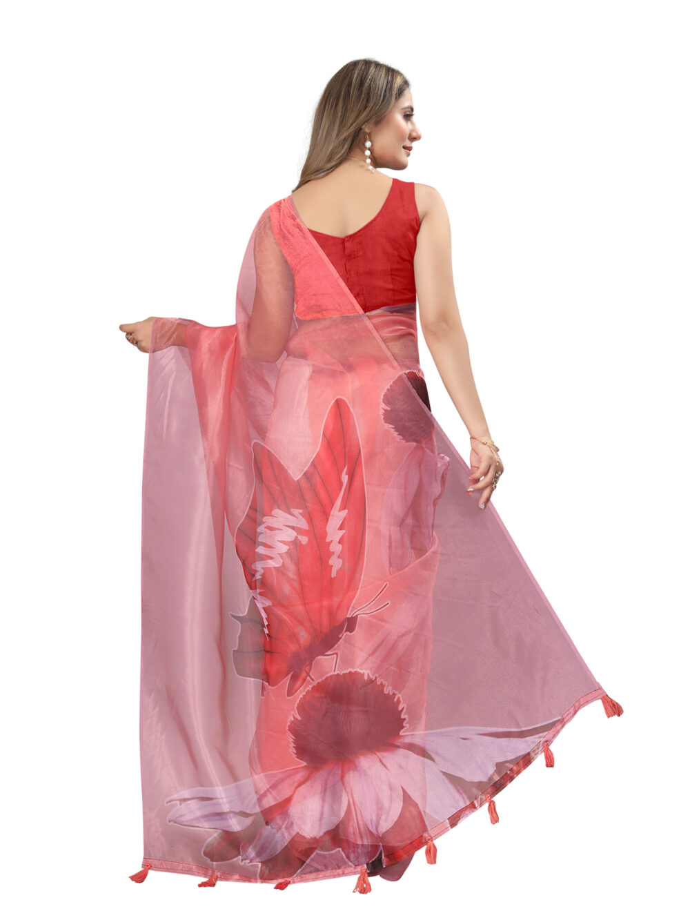 FLORAL DRIFT ORGANZA SAREE - Image 4
