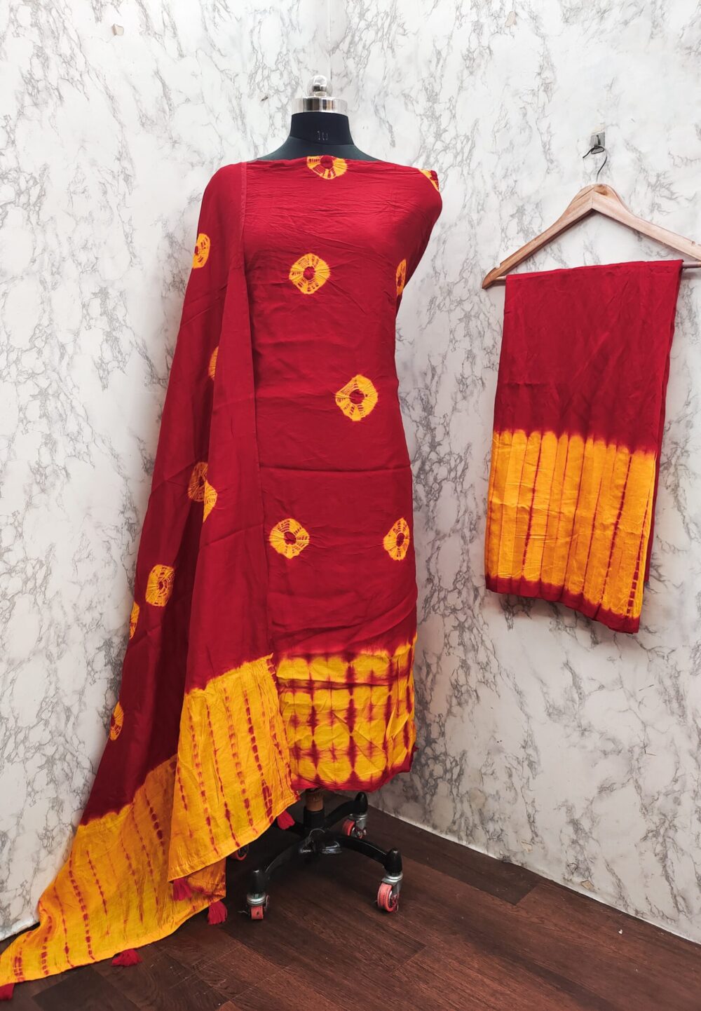 SHIBORI BANDHEJ DRESS MATERIAL