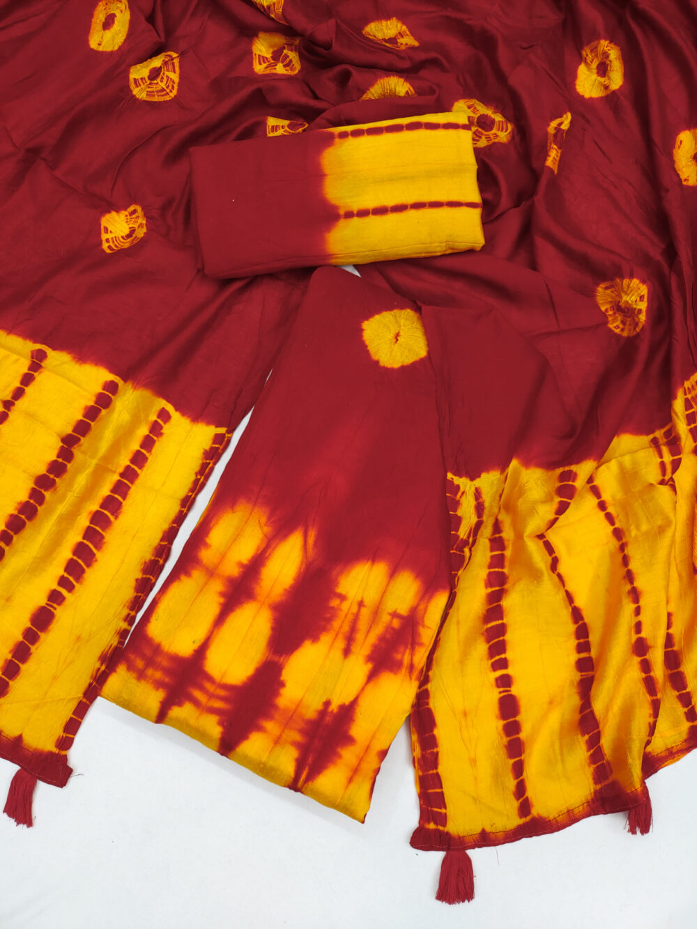 SHIBORI BANDHEJ DRESS MATERIAL - Image 2