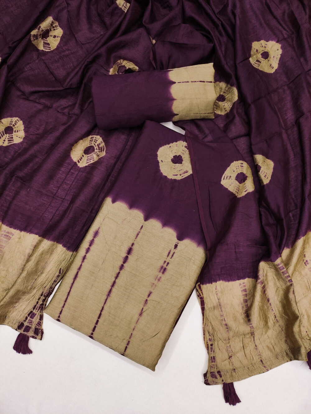 SHIBORI BANDHEJ DRESS MATERIAL - Image 2