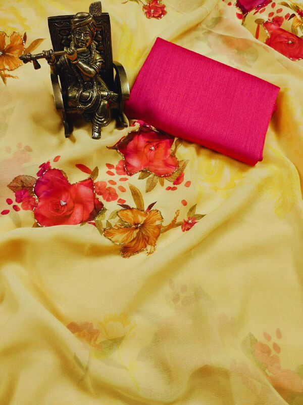 SUNLIT BLOSSOM GEORGETTE SAREE - Image 5