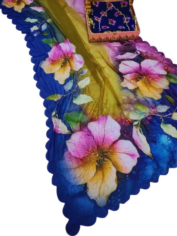 ENCHANTED BLOOM GEORGETTE SAREE - Image 2