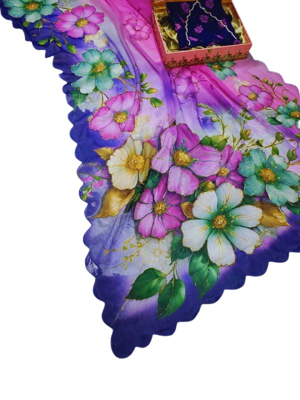 FLORAL SYMPHONY GEORGETTE SAREE - Image 2